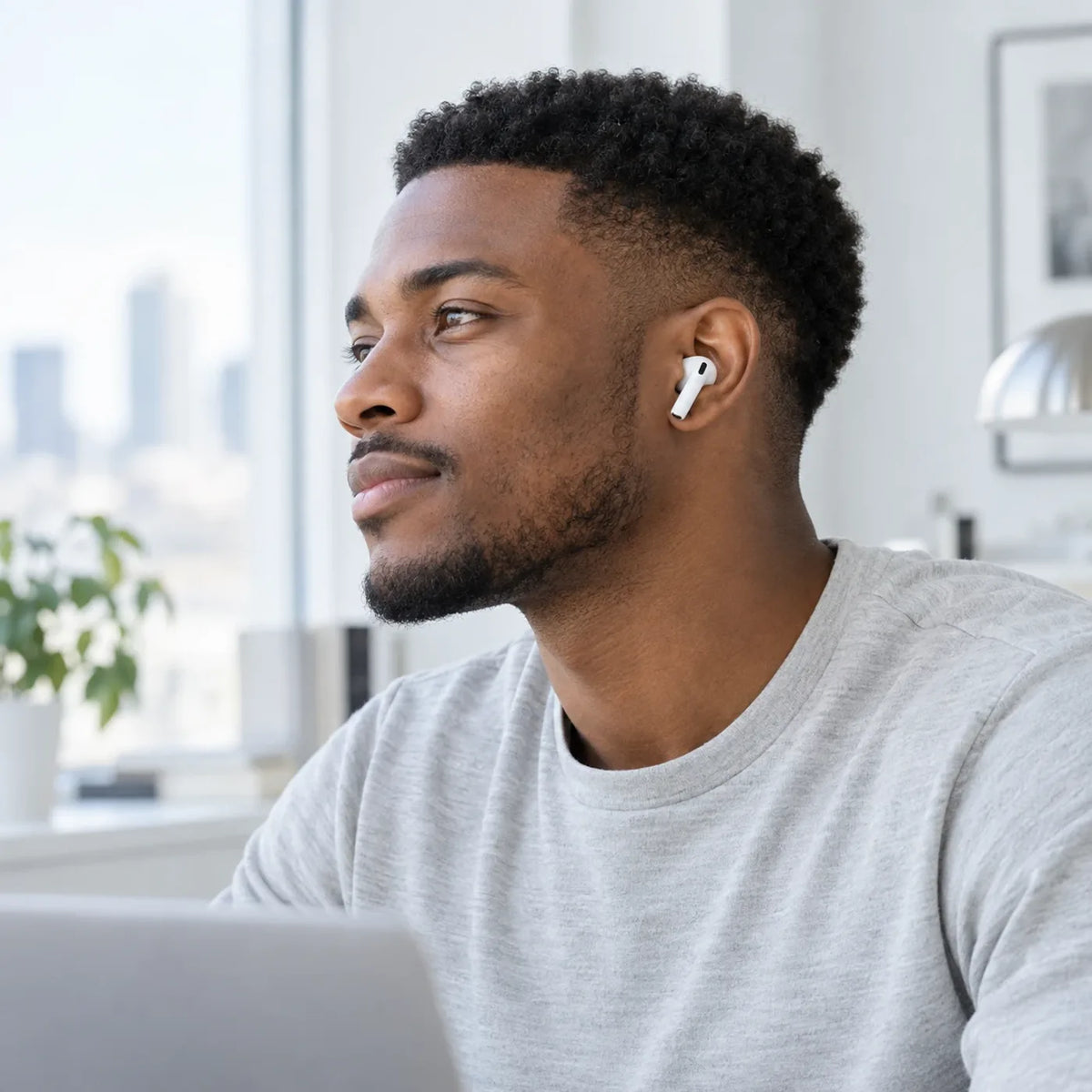 AirPods 4 with Active Noise Cancellation, earbuds and charging case