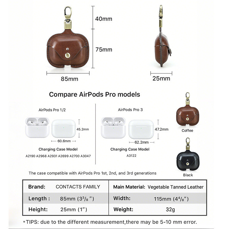 Leather Case for AirPods Pro 3