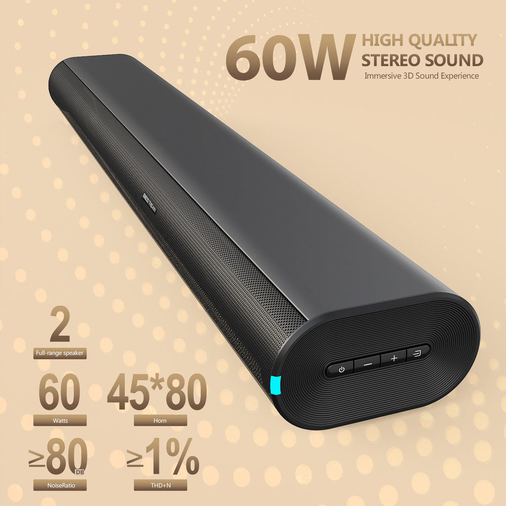 Bluetooth TV Soundbar with HDMI & Optical Input
