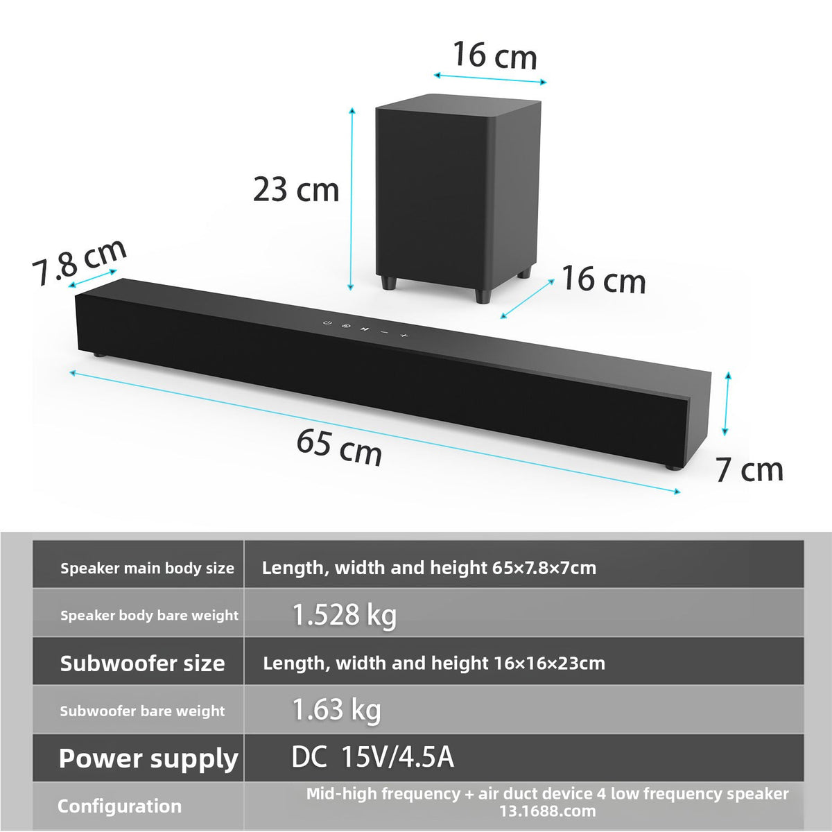 60W 2.1 Bluetooth Soundbar System
